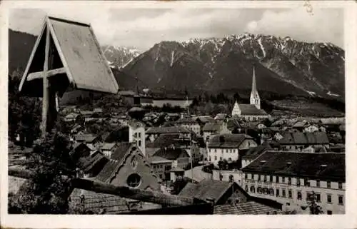 Ak Imst in Tirol, Teilansicht, Ort gegen Rauchberg