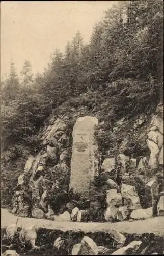 Ak Opolno Zdrój Bad Oppelsdorf Bogatynia Reichenau Schlesien, Oppel Berg, Gedenkstein