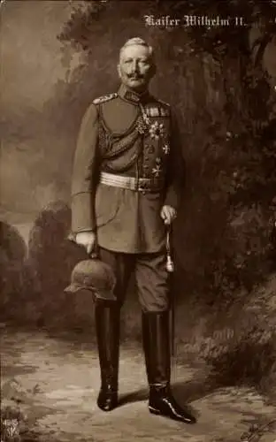 Künstler Ak Kaiser Wilhelm II., Standportrait in Uniform, NPG 4945