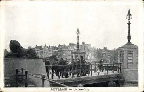 Ak Rotterdam Südholland Niederlande, Leeuwenbrug