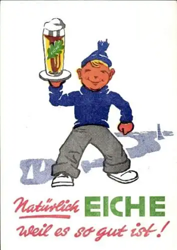 Ak Reklame, Bier, Natürlich Eiche