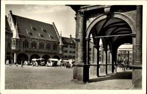 Ak Freiburg Breisgau, Münsterplatz mit Kaufhaus