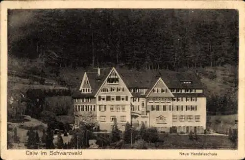 Ak Calw im Schwarzwald, Neue Handelsschule