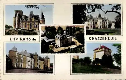 Ak Chasseneuil sur Bonnieure Charente, Chateaux de La Rochefoucauld, Nieuil, Cherves, Les Pins