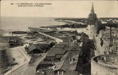 Ak La Rochelle Charente Maritime, Vue panoramique prise de la Tour St-Nicolas