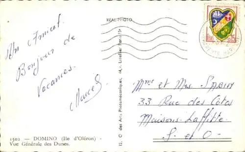 Ak Domino Ile d'Oléron Charente Maritime, Vue Generale des Dunes