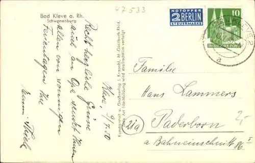 Ak Kleve am Niederrhein, Schwanenburg