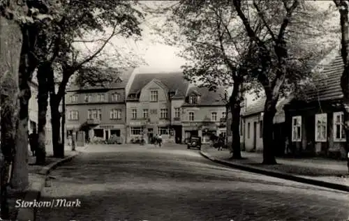 Ak Storkow in der Mark, Straßenpartie, Geschäfte