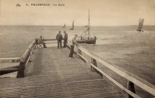 Ak Villerville Calvados, Seebrücke