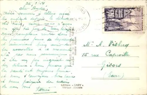 Ak Villers sur Mer Calvados, Les Falaises, Strand