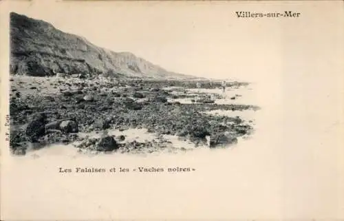 Ak Villers sur Mer Calvados, les Falaises, les Vaches noires