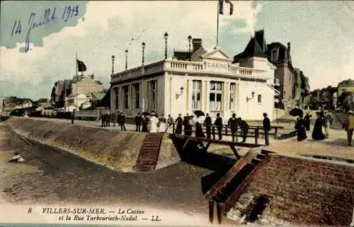 Ak Villers sur Mer Calvados, Casino, Rue Tarbouriech-Nadal