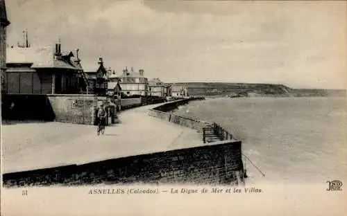 Ak Asnelles Calvados, La Digue de Mer, Villen