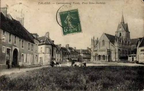 Ak Falaise Calvados, Cantonnement Valery, Place Reine-Mathilde