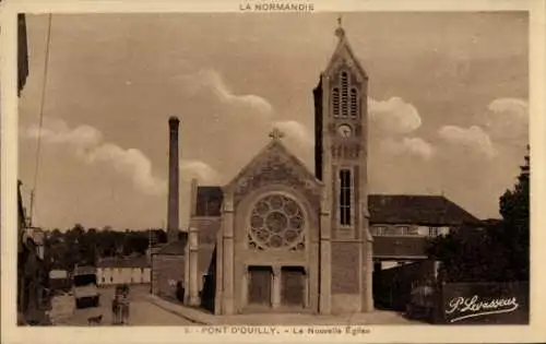 Ak Pont d'Ouilly Calvados, Neue Kirche