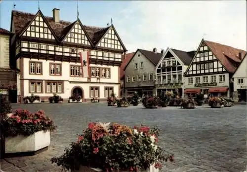 Ak Blomberg in Lippe, Marktplatz, Rathaus