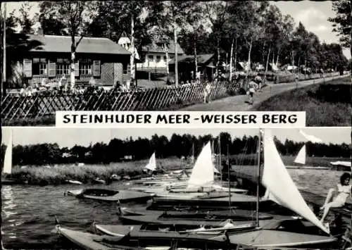 Ak Steinhude Wunstorf Niedersachsen, Steinhuder Meer, Weißer Berg, Segelboote