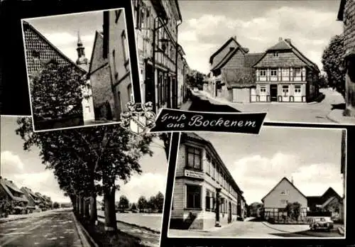 Ak Bockenem am Harz, Turm, Fachwerkgebäude, Wappen