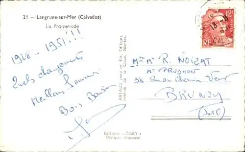 Ak Langrune sur Mer Calvados, Promenade