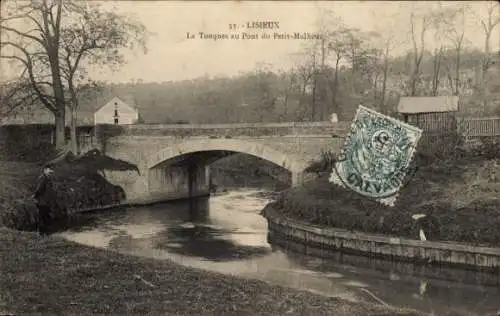 Ak Lisieux Calvados, La Touques au Pont du Petit-Malheur