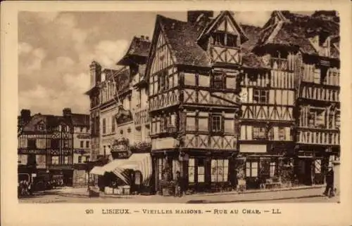 Ak Lisieux Calvados, Vieilles Maisons, Rue au Char