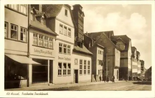 Ak Kassel in Hessen, Freiheiter Durchbruch, Brauerei Schöfferhof, Geschäft Ludwig Mangold