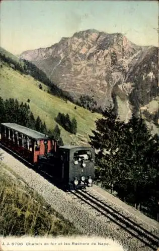 Ak Veytaux Kanton Waadt, Rochers de Naye, Eisenbahn