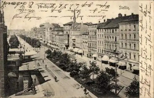 Ak Szczecin Stettin Pommern, Paradeplatz