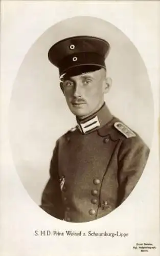 Passepartout Ak Prinz Wolrad zu Schaumburg Lippe, Portrait, Uniform