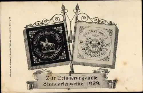 Ak Oberliederbach Liederbach am Taunus, Reitergruppe, Erinnerung Standartenweihe 1929