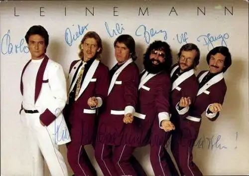 Ak Musikgruppe Leinemann, Carlo, Dieter, Uli, Jerry, Ulf, Django, Telefunken Decca