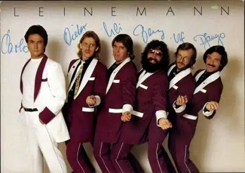 Ak Musikgruppe Leinemann, Carlo, Dieter, Uli, Jerry, Ulf, Django, Telefunken Decca
