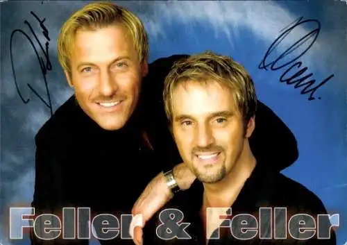 Ak Sänger Feller und Feller, Portrait, Autogramm