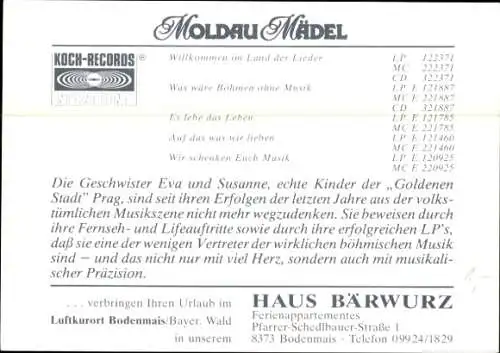 Ak Musikgruppe Moldau Mädel, Eva und Susanne, Portrait, Autogramm