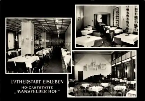 Ak Lutherstadt Eisleben, HO Gaststätte Mansfelder Hof, Innenansichten