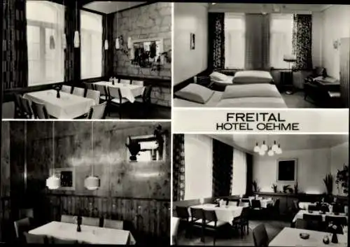 Ak Freital in Sachsen, Hotel Oehme, Innenansicht, Hotelzimmer