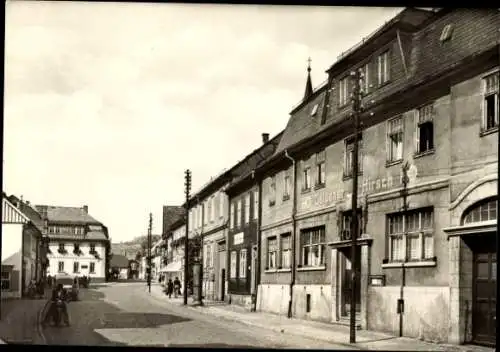 Ak Gehren Ilmenau in Thüringen, Untere Marktstraße, HO Goldener Hirsch