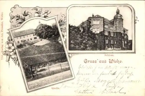 Ak Wiehe im Kyffhäuserkreis, Schloss, Quelle