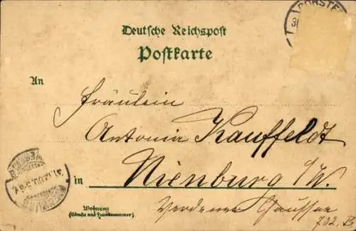Litho Dorsten in Westfalen, Totalansicht, Hospital, Marktplatz, Schule