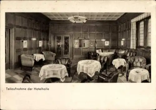 Ak Minden in Westfalen, Hotel König von Preußen, Hotelhalle