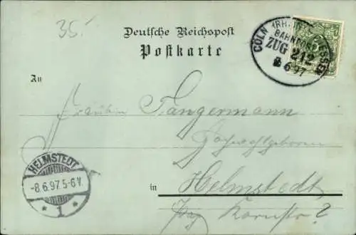 Litho Wetzlar an der Lahn, Hotel und Weinhandlung J. Kessel, Dom, Wappen