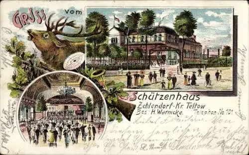 Litho Berlin Zehlendorf, Schützenhaus, Hirsch, Saal