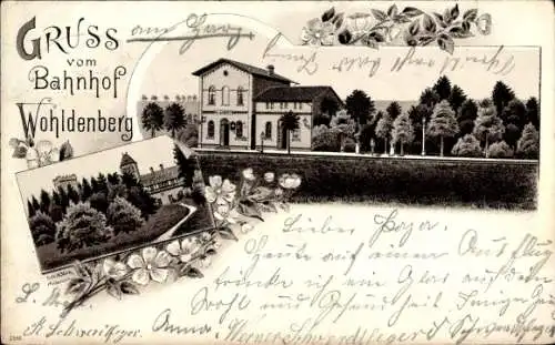 Litho Sillium Holle in Niedersachsen, Bahnhof Wohldenberg, Gleisseite