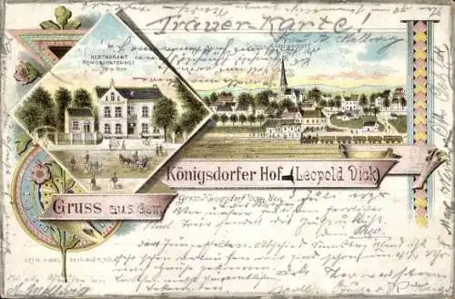 Litho Großkönigsdorf Königsdorf Frechen, Gesamtansicht, Restaurant Königsdorfer Hof