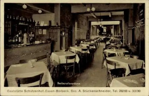 Ak Borbeck Essen im Ruhrgebiet, Gaststätte Schützenhof, Restaurationsräume