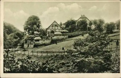 Ak Bredeney Essen im Ruhrgebiet, Terrassen-Garten Zur Wolfsbachquelle