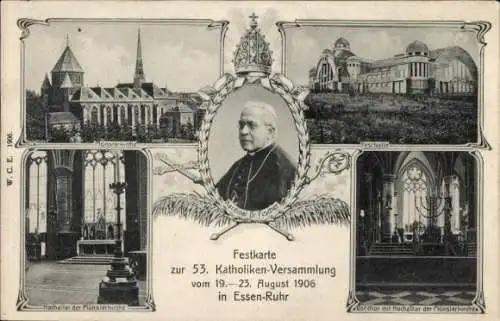 Ak Essen im Ruhrgebiet, 53. Katholiken-Versammlung 19.-23. August 1906, Münsterkirche, Festhalle