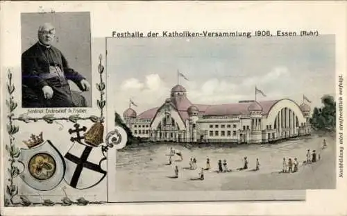 Ak Essen im Ruhrgebiet, 53. Katholiken-Versammlung 19.-23. August 1906, Festhalle, Kardinal