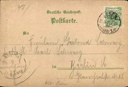 Litho Ruhrstein Essen im Ruhrgebiet, Restaurant Ruhrstein, Villa Hügel