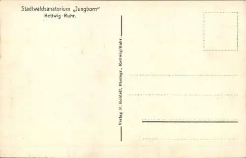 Ak Kettwig Essen im Ruhrgebiet, Stadtwaldsanatorium Jungborn, Glashalle mit Lehmbädern